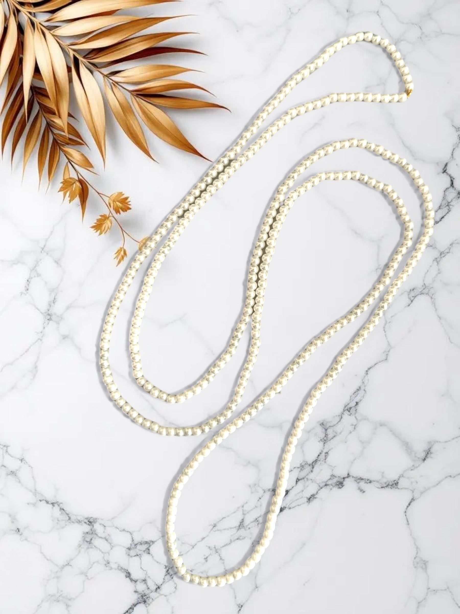 Πολύ μακρύ χειροποίητο κολιέ 260εκ με γυάλινες περλέ χάντρες So Cute by DImi