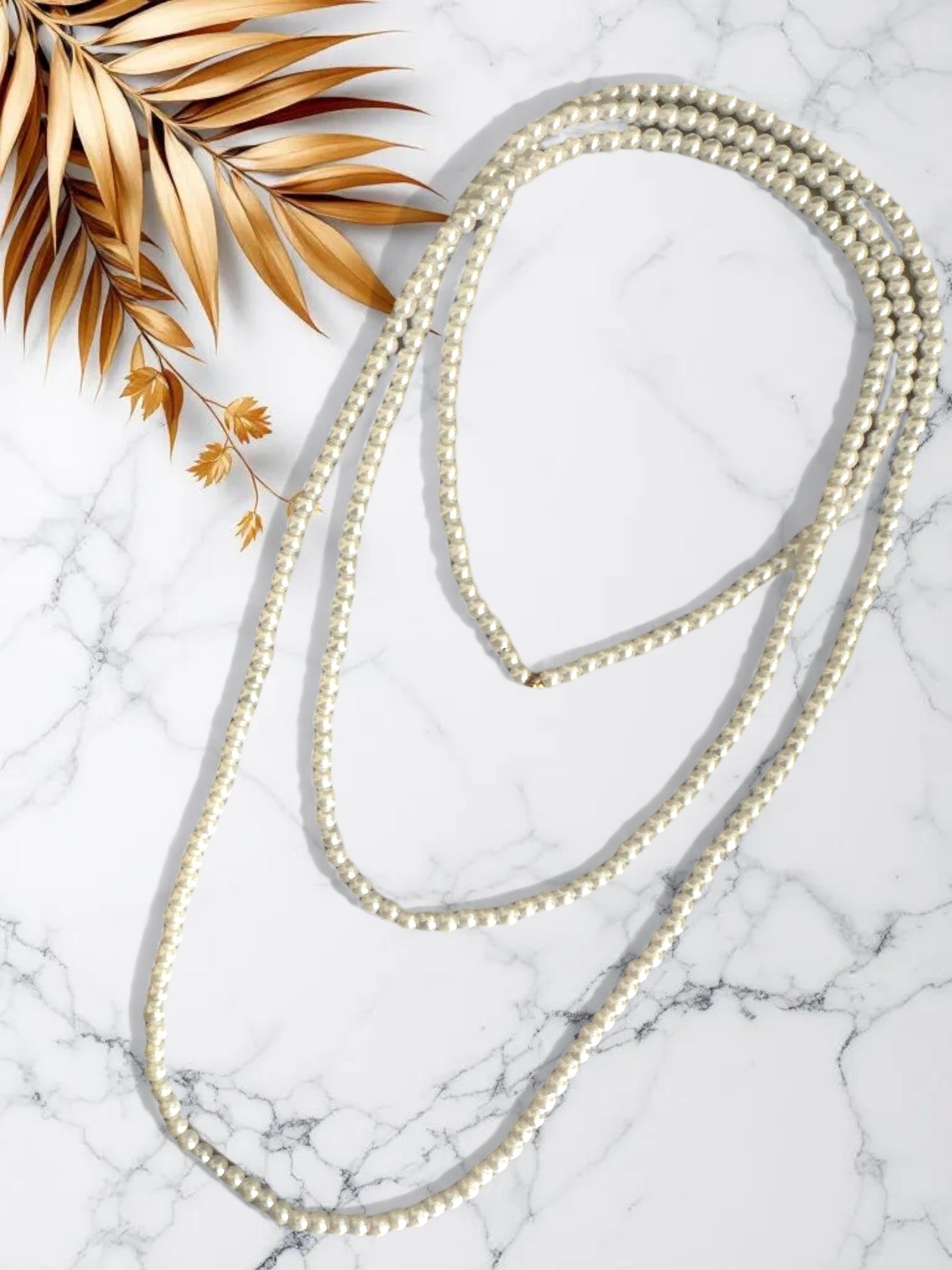 Πολύ μακρύ χειροποίητο κολιέ 260εκ με γυάλινες περλέ χάντρες So Cute by DImi