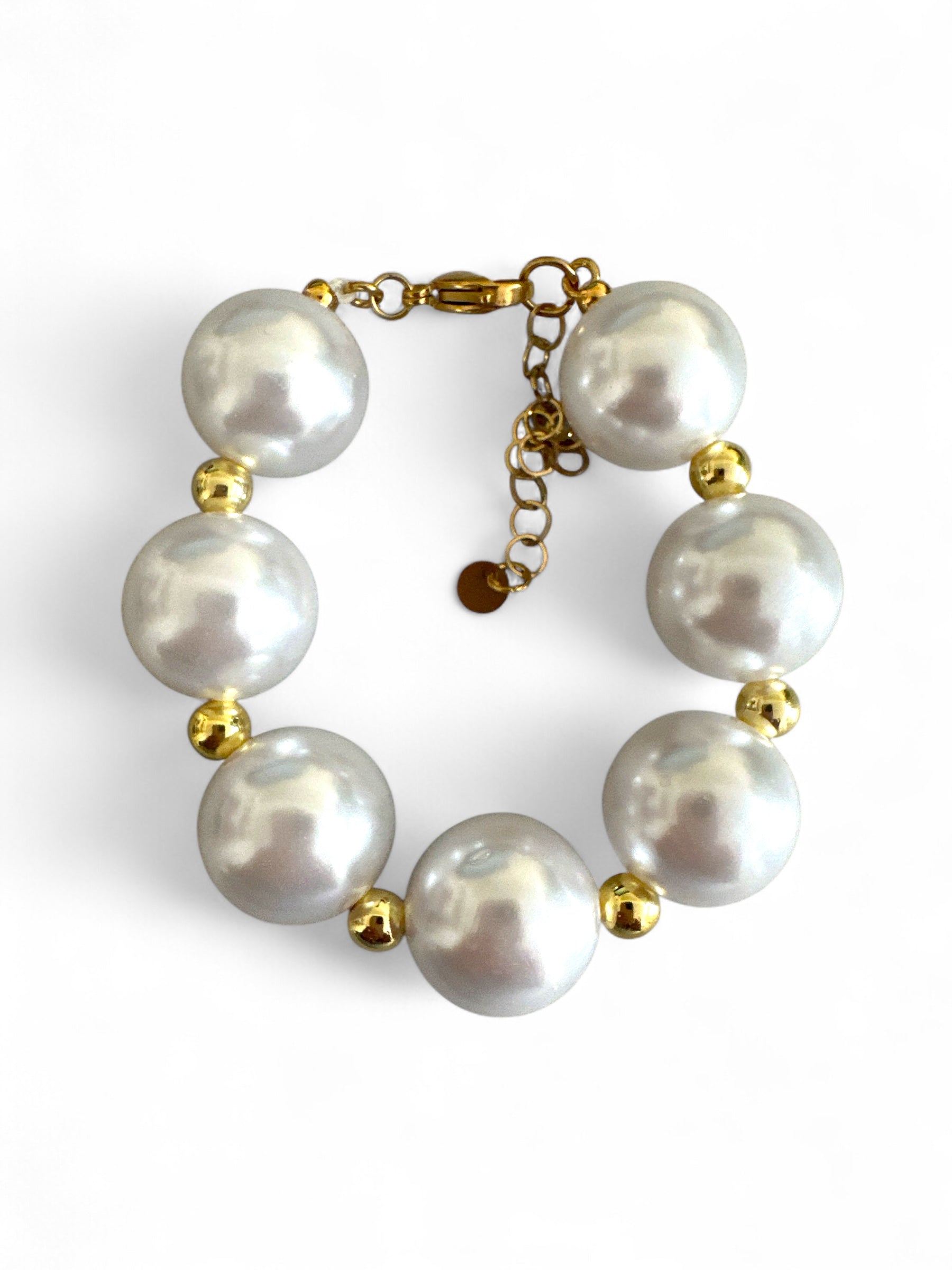 ✨ Βραχιόλι Golden Pearl Touch – Χειροποίητο - So Cute by Dimi