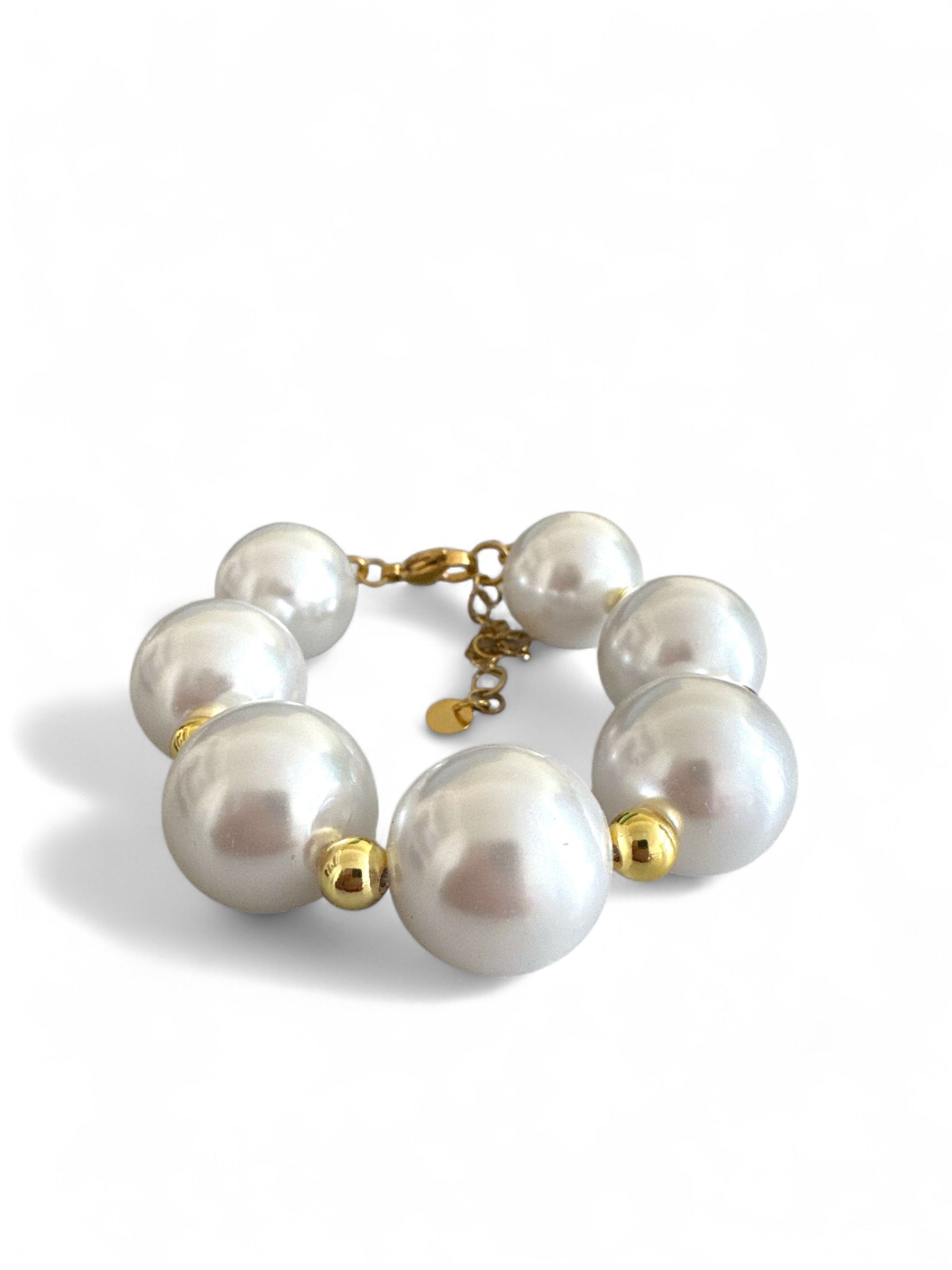 ✨ Βραχιόλι Golden Pearl Touch – Χειροποίητο - So Cute by Dimi