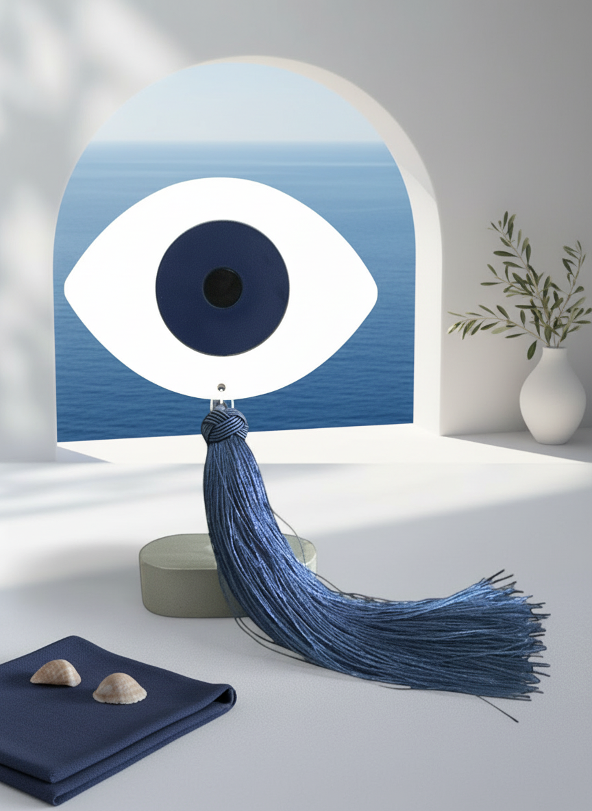 Ofthalmos – Επιτραπέζιο Γούρι Μάτι με Φούντα - So Cute by Dimi