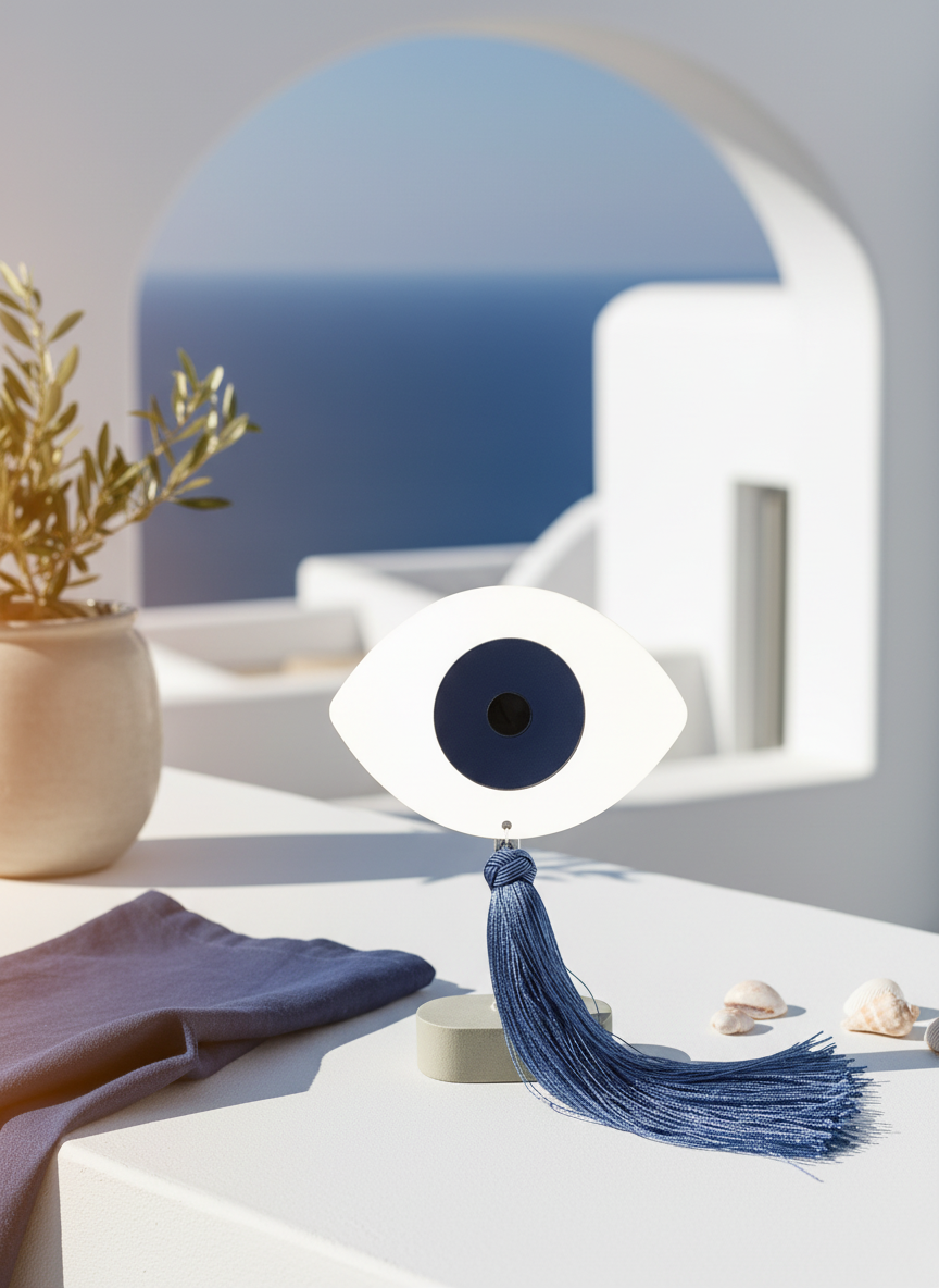 Ofthalmos – Επιτραπέζιο Γούρι Μάτι με Φούντα - So Cute by Dimi