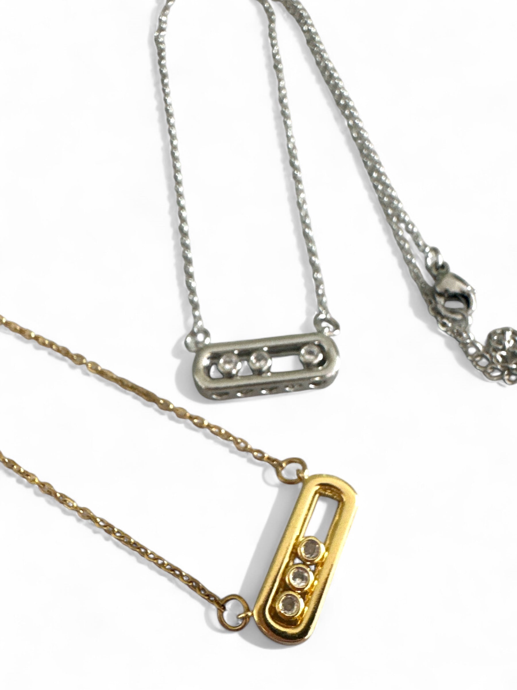 Λεπτεπίλεπτο ατσάλινο κολιέ με τρεις ζιργκόν πέτρες σε χρυσό και ασημί – So Cute by Dimi