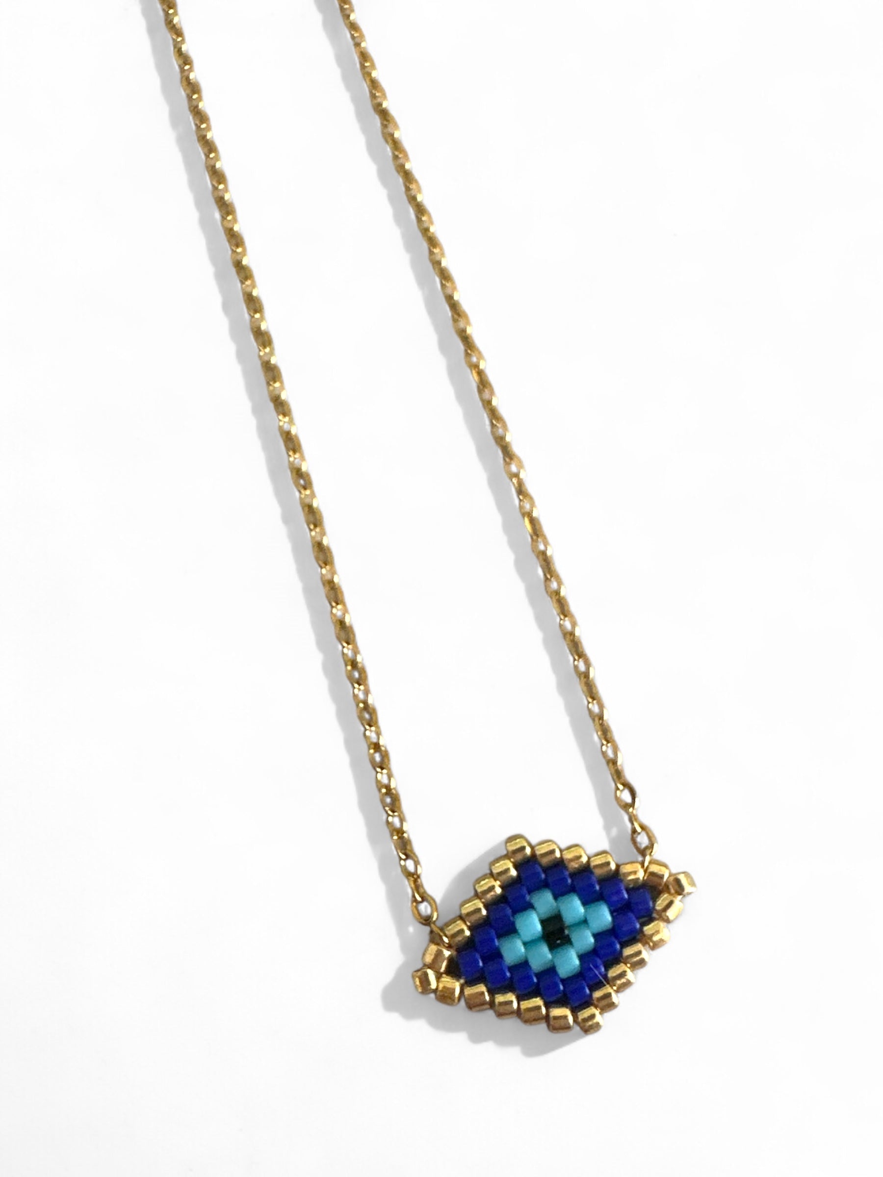 Mystic Mini – Ατσάλινο Κολιέ με Χάντρες Miyuki & Σχέδιο Μάτι - So Cute by Dimi