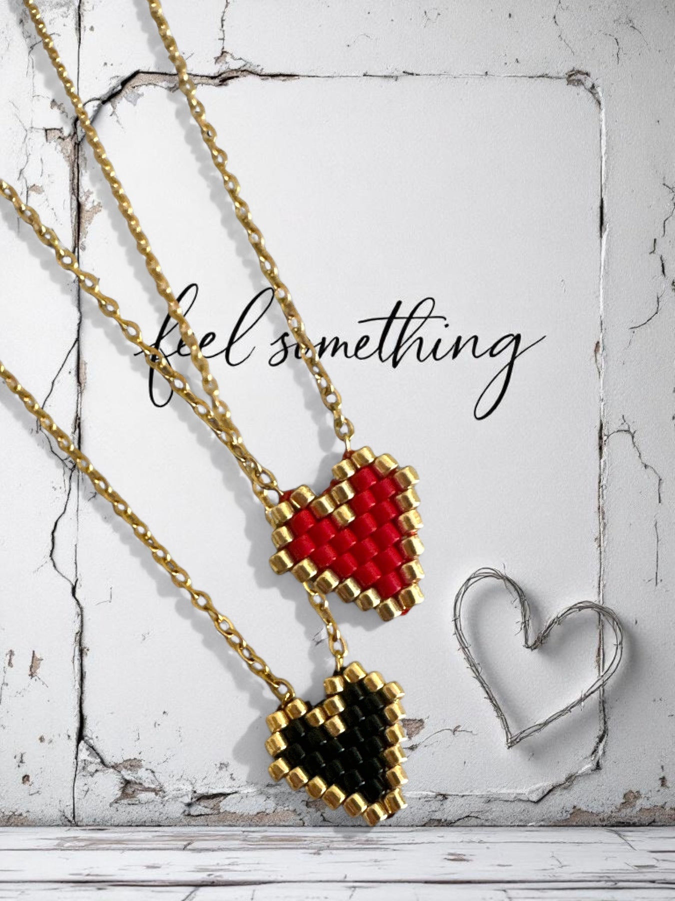 Heartbit – Κολιέ με Miyuki Καρδιά & Ατσάλινη Αλυσίδα - So Cute by Dimi