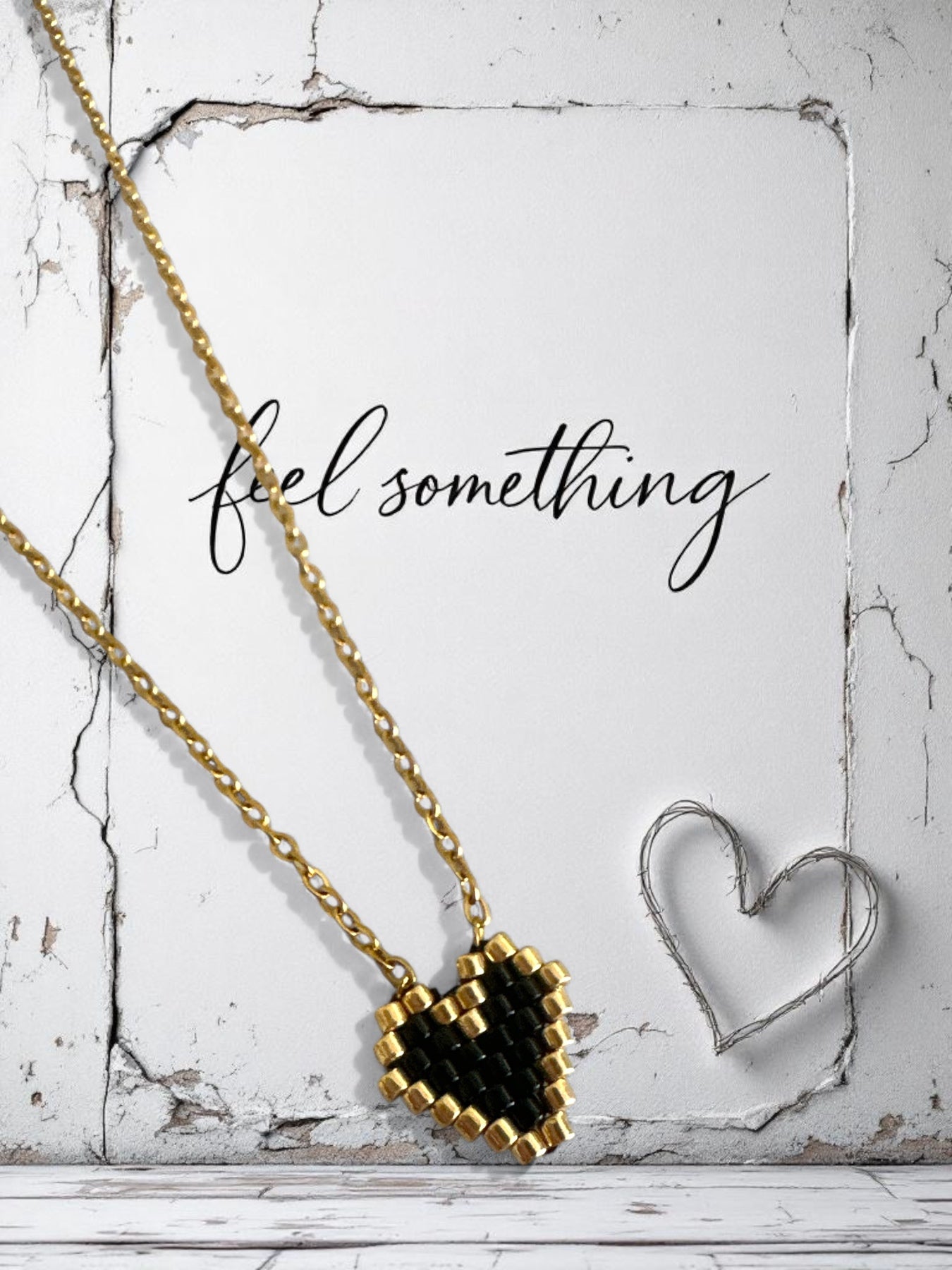 Heartbit – Κολιέ με Miyuki Καρδιά & Ατσάλινη Αλυσίδα - So Cute by Dimi