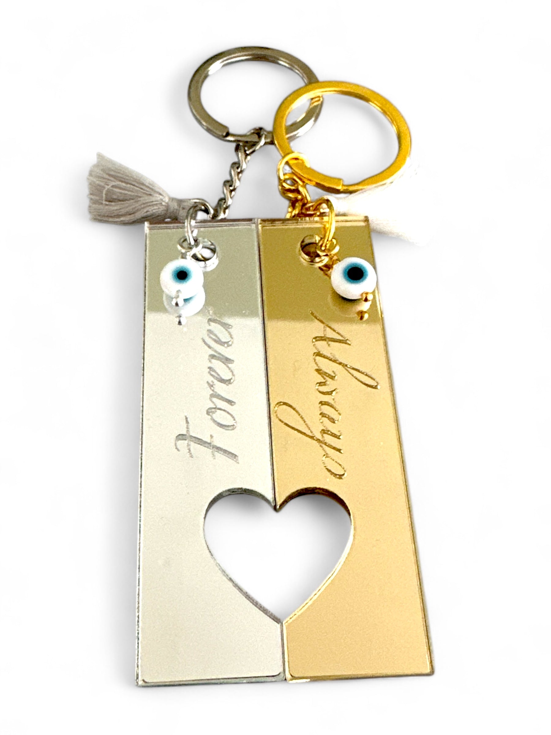 "Split Heart" – Σετ Μπρελόκ για Ζευγάρια με Χάραξη - So Cute by Dimi