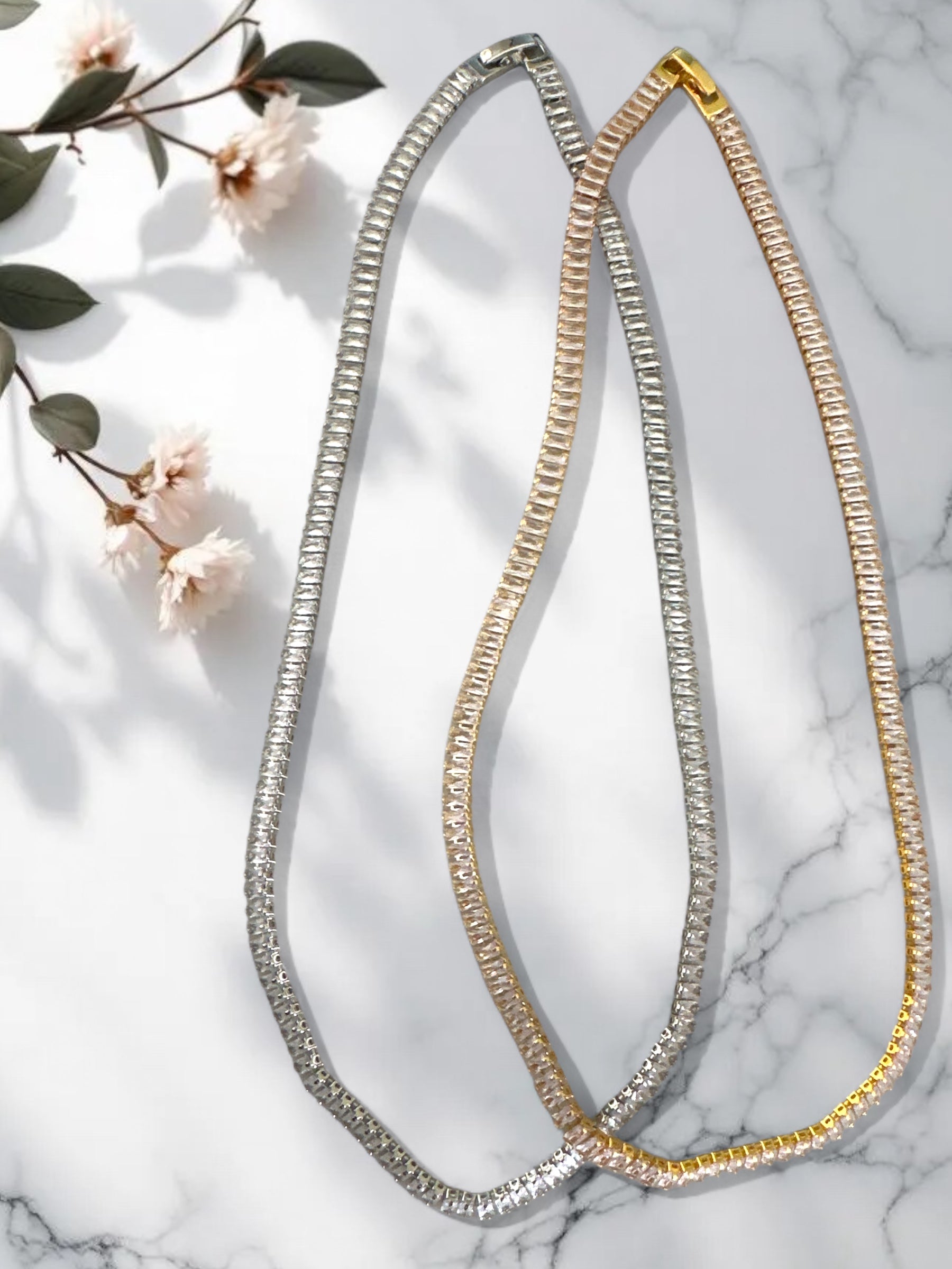 Gina – Ατσάλινο Κολιέ με Παραλληλόγραμμα Ζιργκόν - So Cute by Dimi