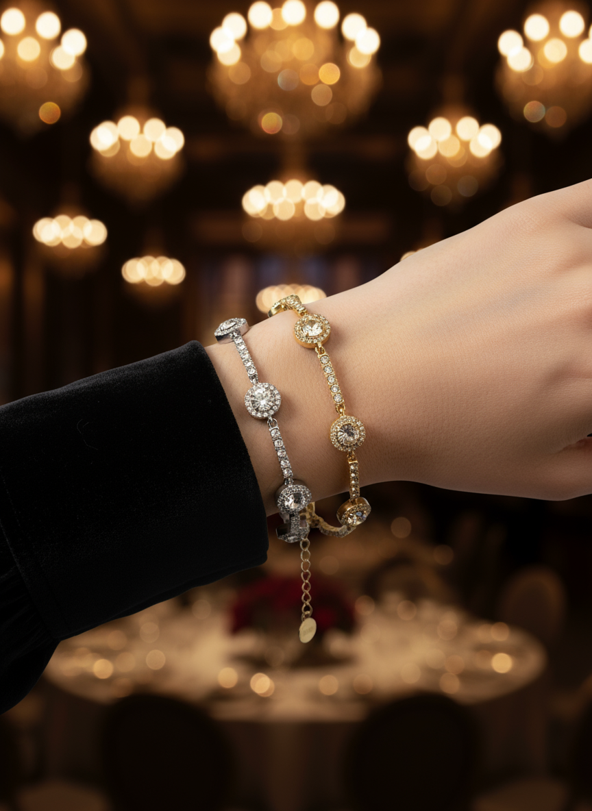 Starlight – Ατσάλινο Βραχιόλι με Ζιργκόν & Στρας - So Cute by Dimi