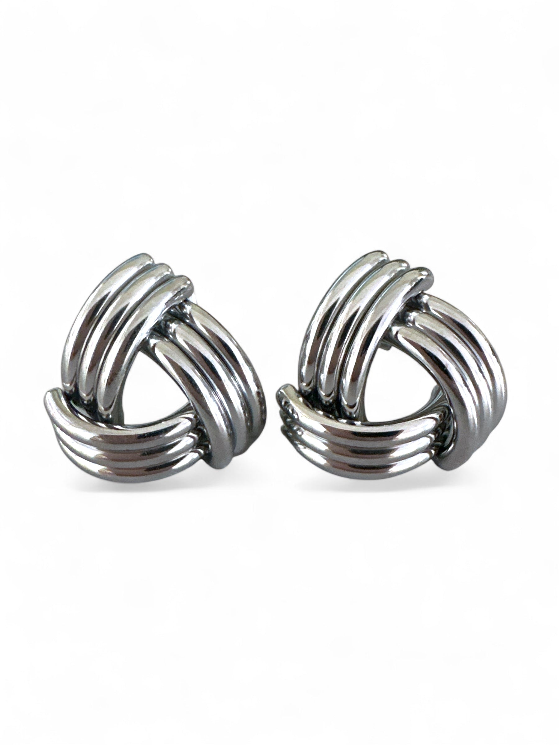 Ατσάλινα Σκουλαρίκια Καρφωτά με Κυματιστό Δέσιμο | So Cute By Dimi