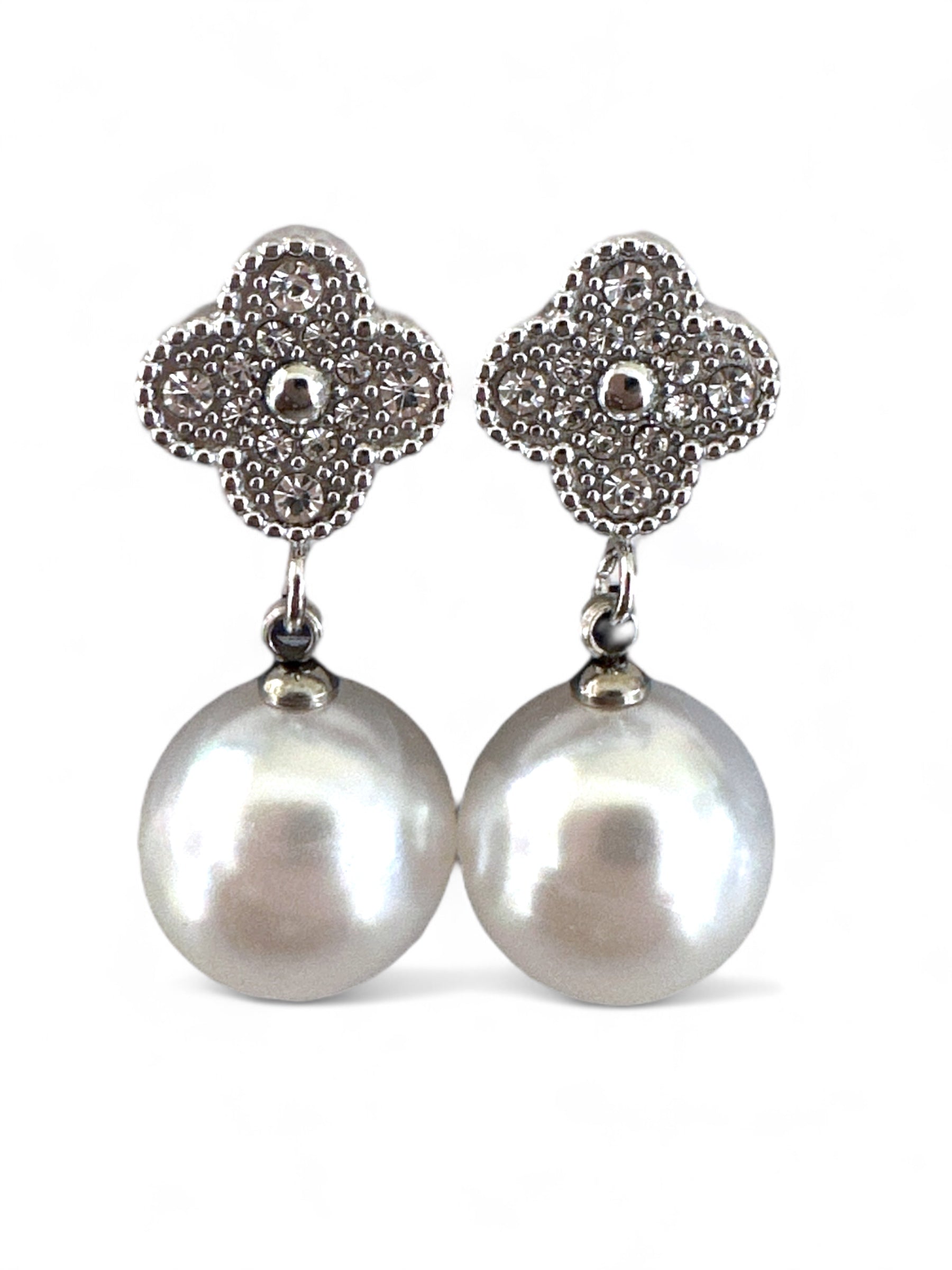 Ατσάλινα Σκουλαρίκια με Πέρλα και Ζιργκόν | So Cute By Dimi