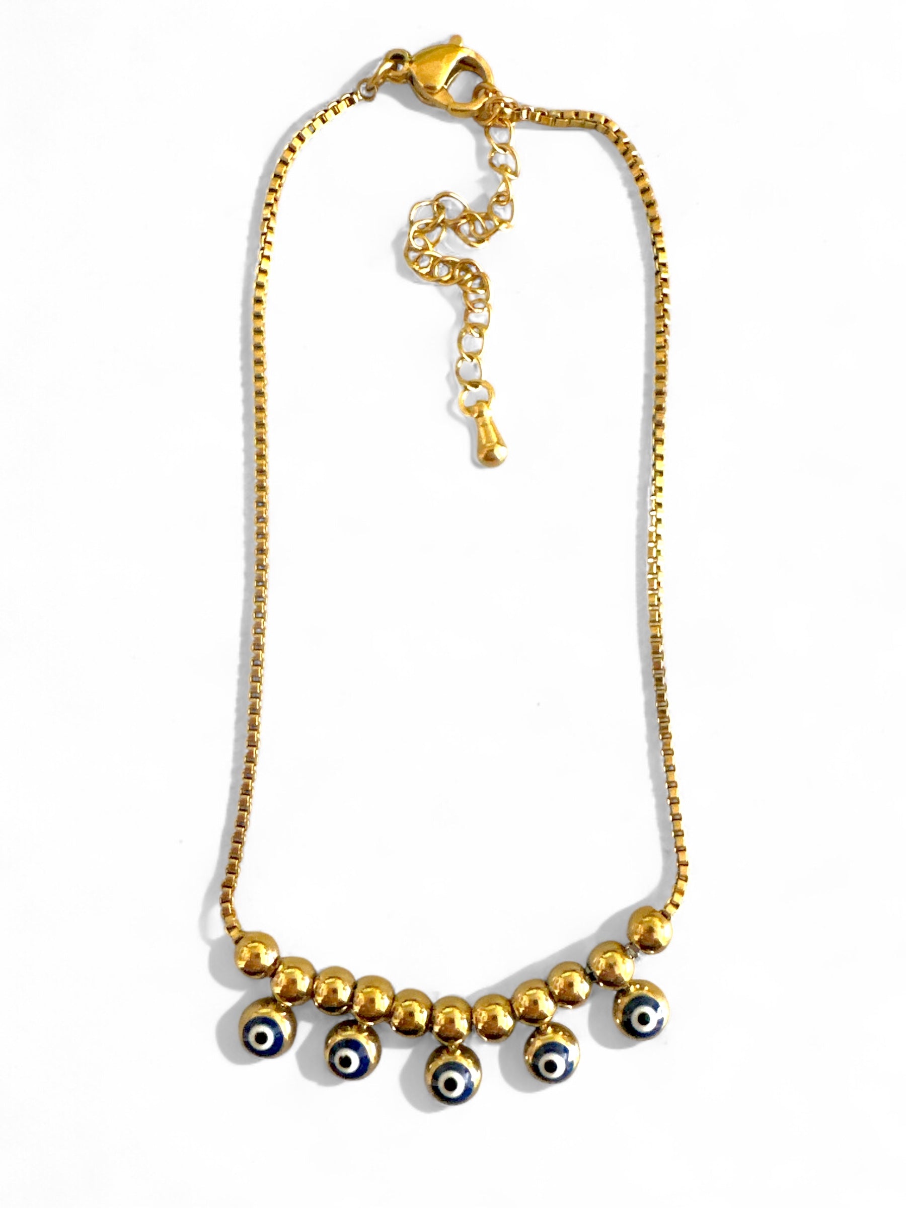 Ατσάλινο Βραχιόλι Ποδιού με Ματάκια | So Cute by Dimi