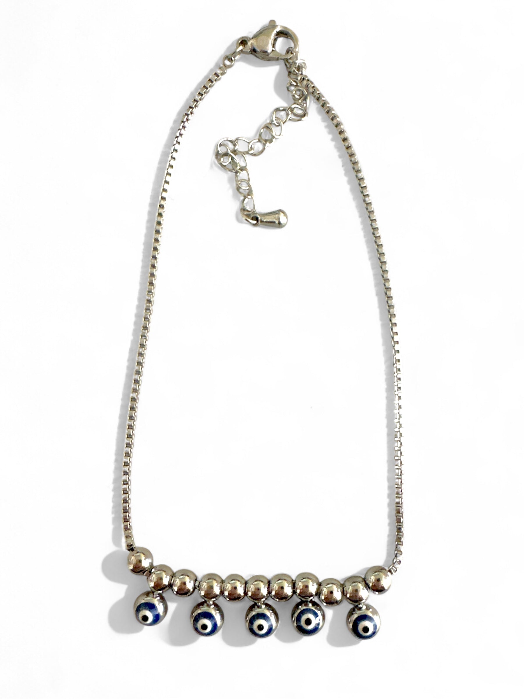 Ατσάλινο Βραχιόλι Ποδιού με Ματάκια | So Cute by Dimi