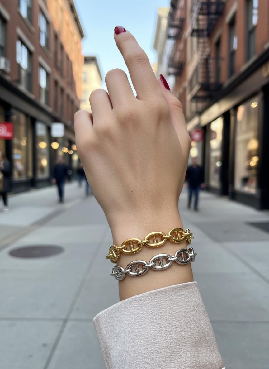 Ατσάλινο Βραχιόλι “Chain Chic” - So Cute by Dimi