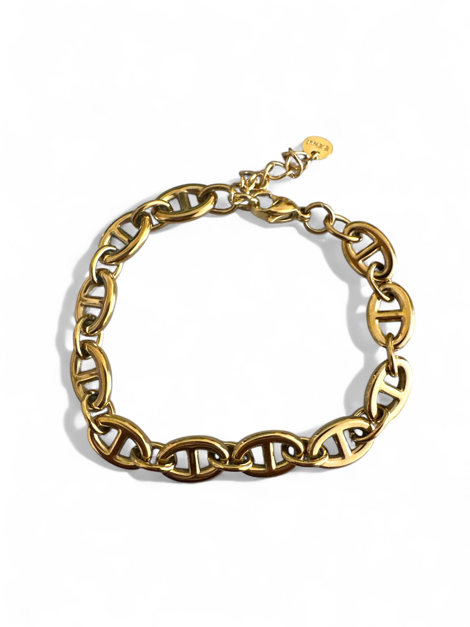 Ατσάλινα βραχιόλια So Cute By Dimi σε ασημί και χρυσή απόχρωση με κρίκους τύπου H-link.