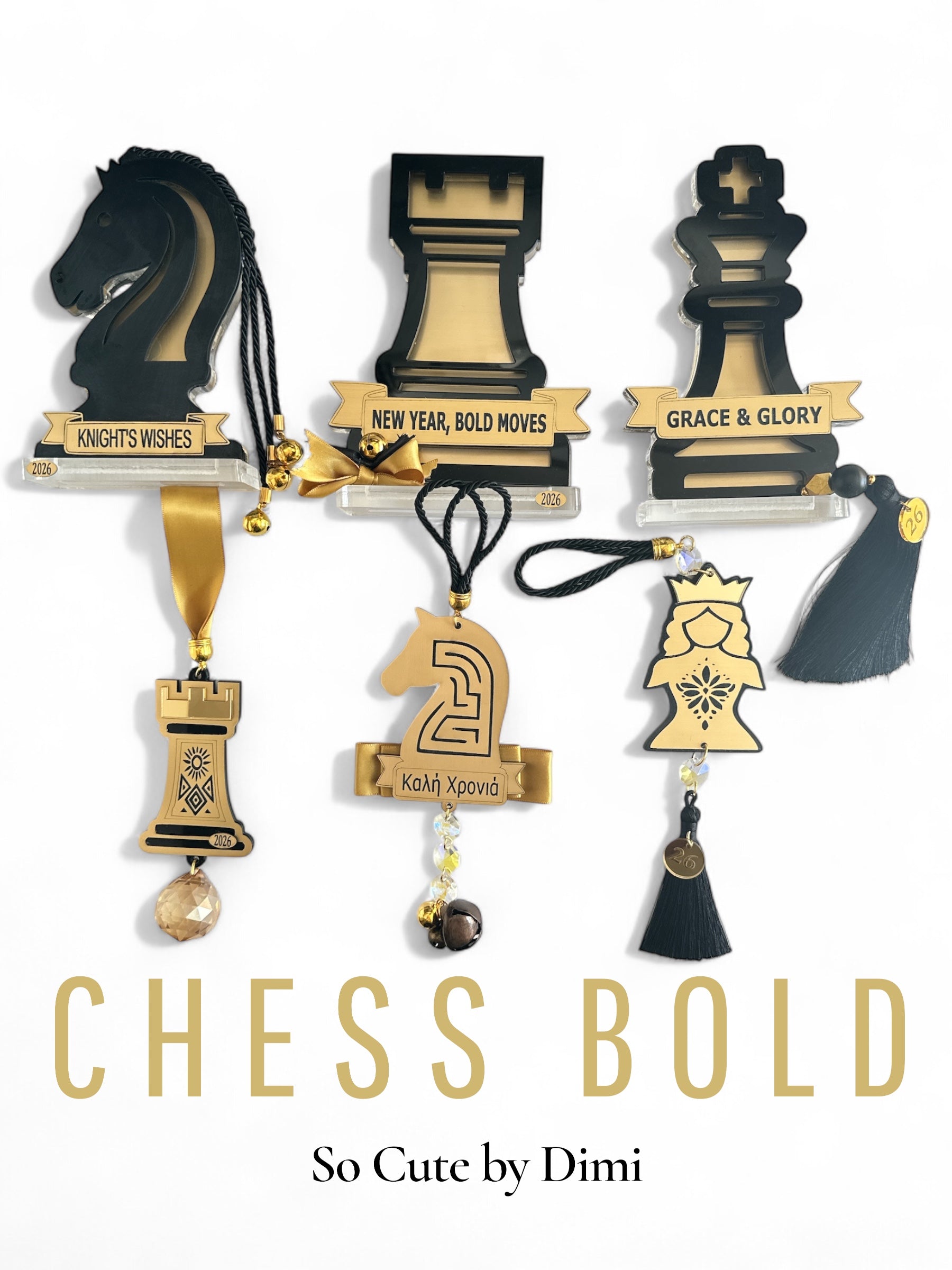 Συλλογή Chess Bold χειροποίητα γούρια 2026- So Cute by Dimi