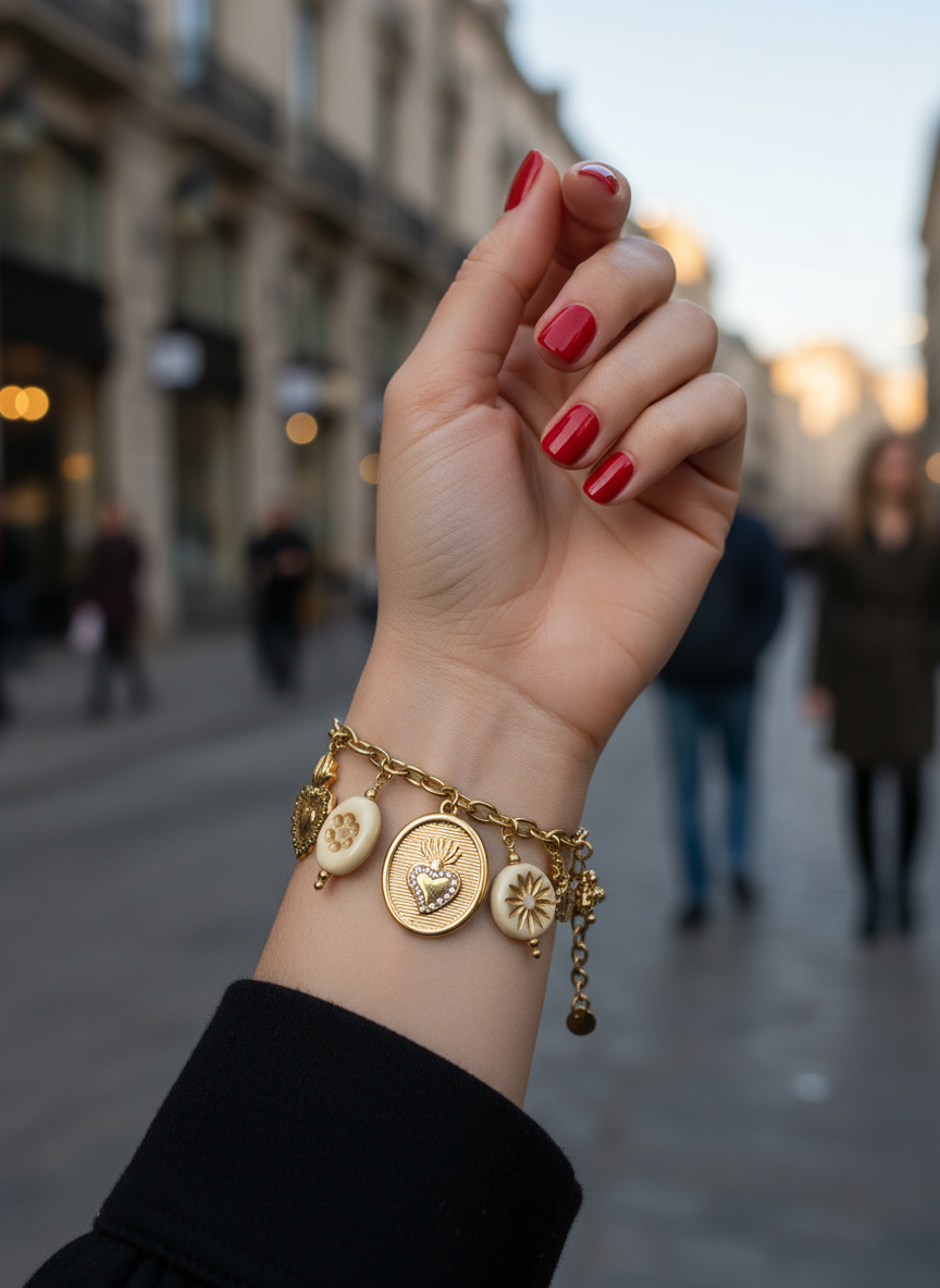 Charm Heart Bracelet – Ατσάλινο Βραχιόλι με Κρεμαστά Στοιχεία - So Cute by Dimi