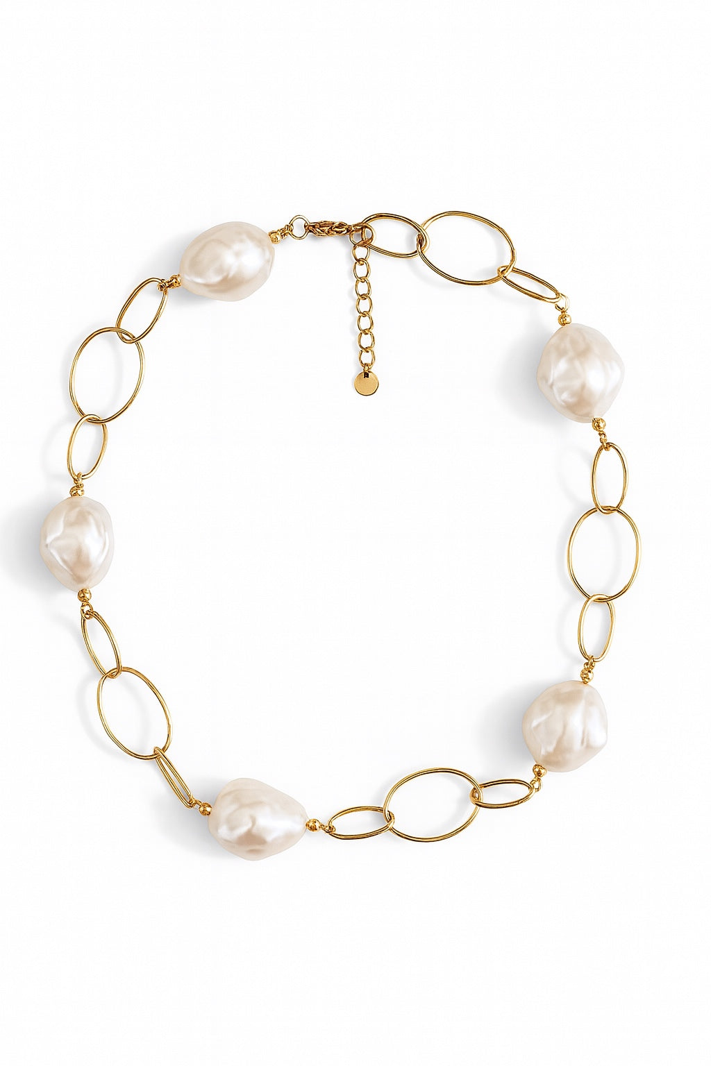 Κολιέ “Pearl Fusion” με baroque πέρλες από ατσάλι σε χρυσό – So Cute by Dimi