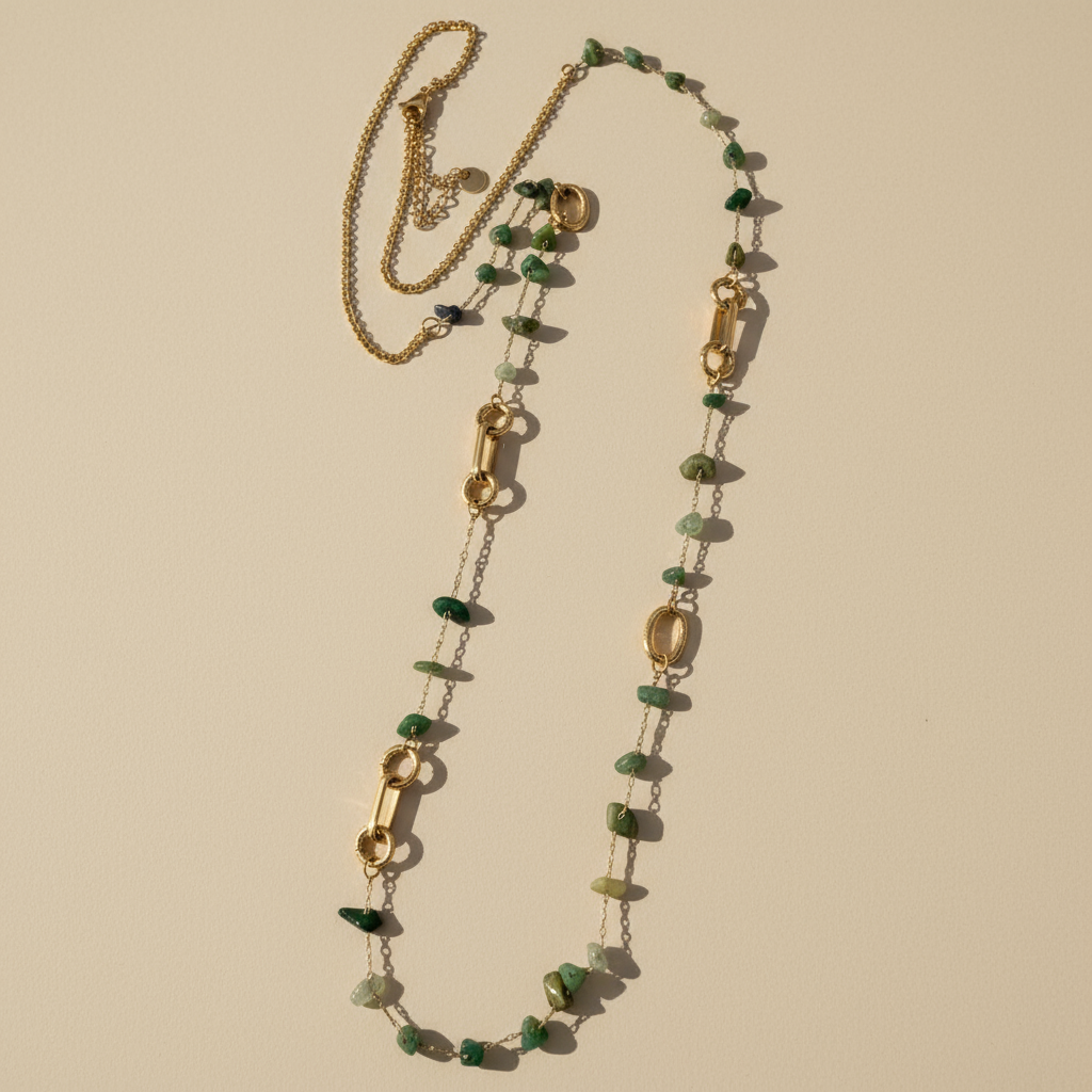 Ατσάλινο Κολιέ με Ημιπολύτιμες Πέτρες | So Cute by Dimi