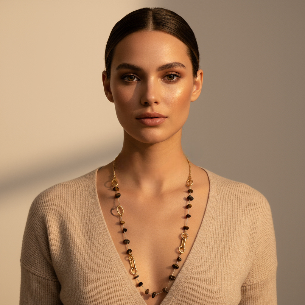 Ατσάλινο Κολιέ με Ημιπολύτιμες Πέτρες | So Cute by Dimi