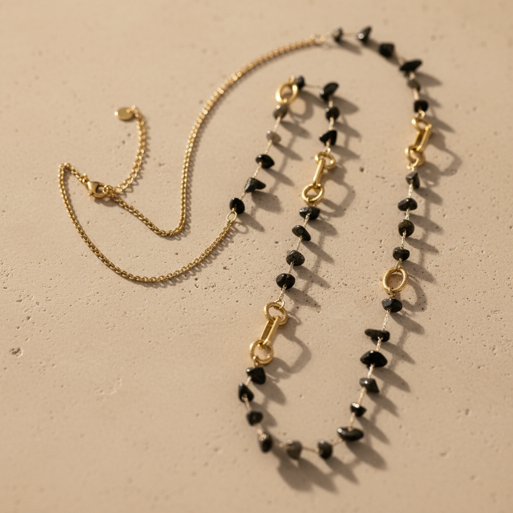 Ατσάλινο Κολιέ με Ημιπολύτιμες Πέτρες | So Cute by Dimi