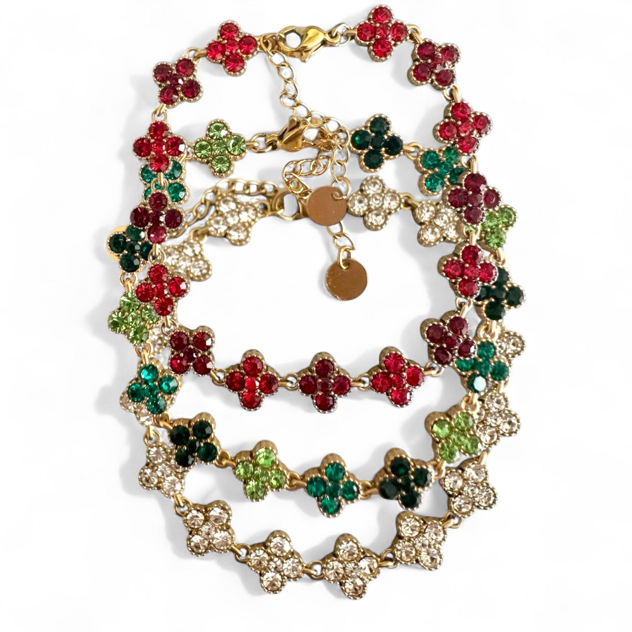 Βραχιόλι Crystal Cross με ζιργκόν (λευκό, κόκκινο, πράσινο) – So Cute by Dimi