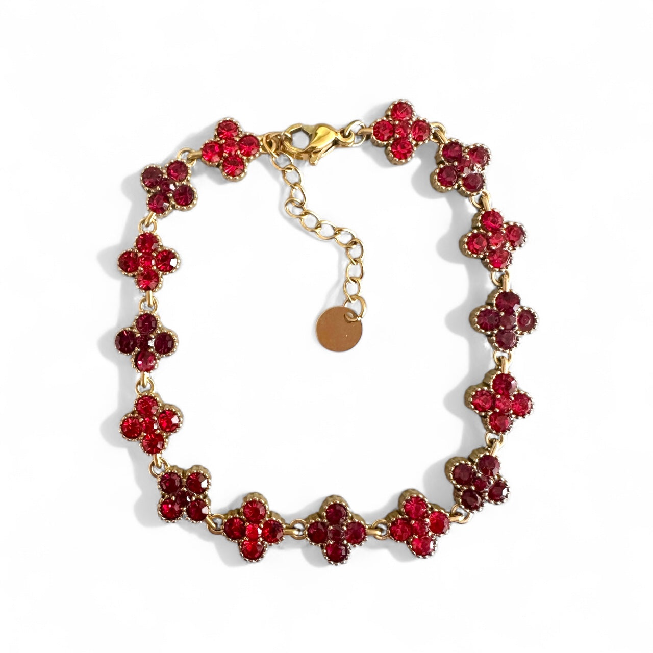 Βραχιόλι Crystal Cross με ζιργκόν κόκκινο– So Cute by Dimi