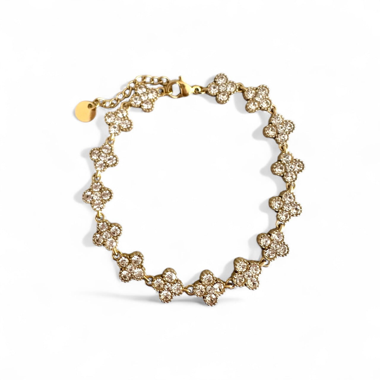 Βραχιόλι Crystal Cross με ζιργκόν (λευκό,) – So Cute by Dimi