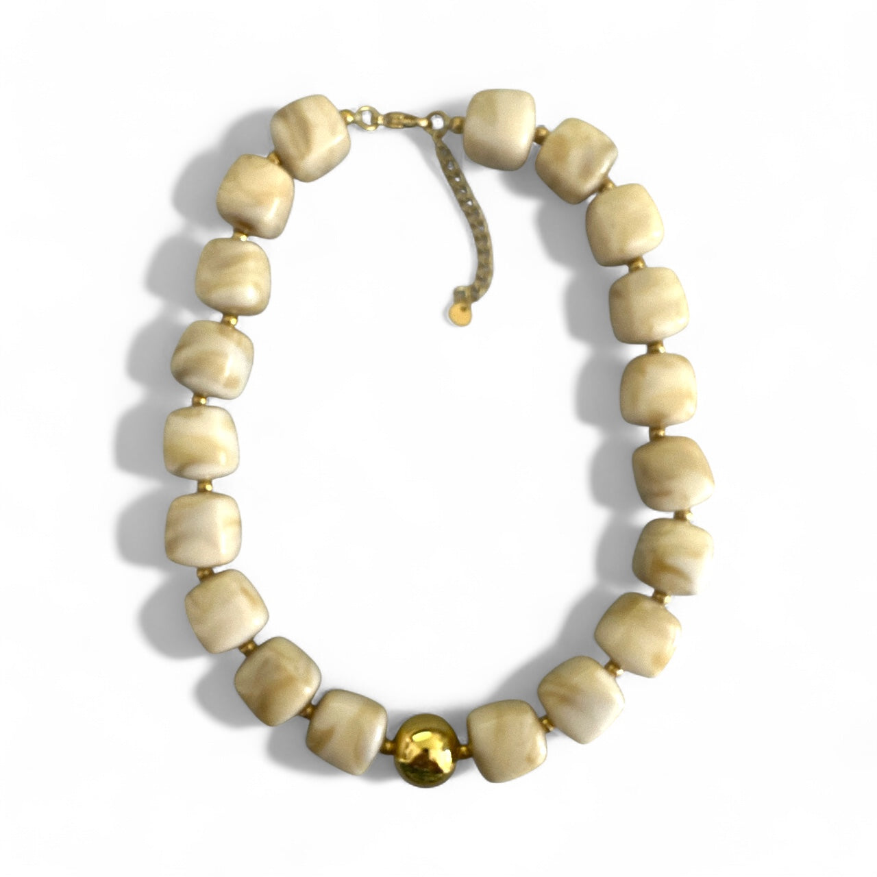 Square Beads Necklace – Κολιέ με Τετραγωνισμένες Χάντρες & Χρυσή Λεπτομέρεια - So Cute by Dimi