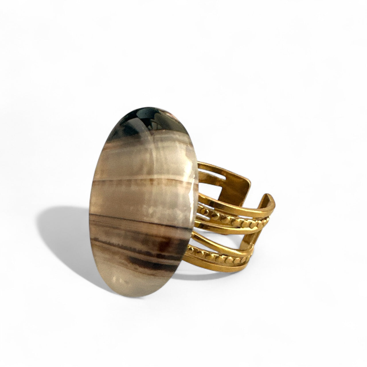 Statement Steel Rings – Ατσάλινα Δαχτυλίδια σε Γήινες Αποχρώσεις - So Cute by Dimi