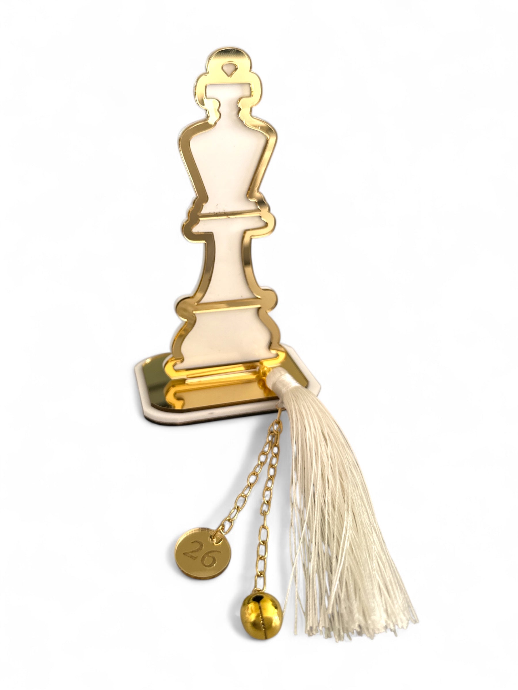 Επιτραπέζιο Γούρι Βασιλιάς Σκακιού λευκό με καθρέφτη – So Cute by Dimi