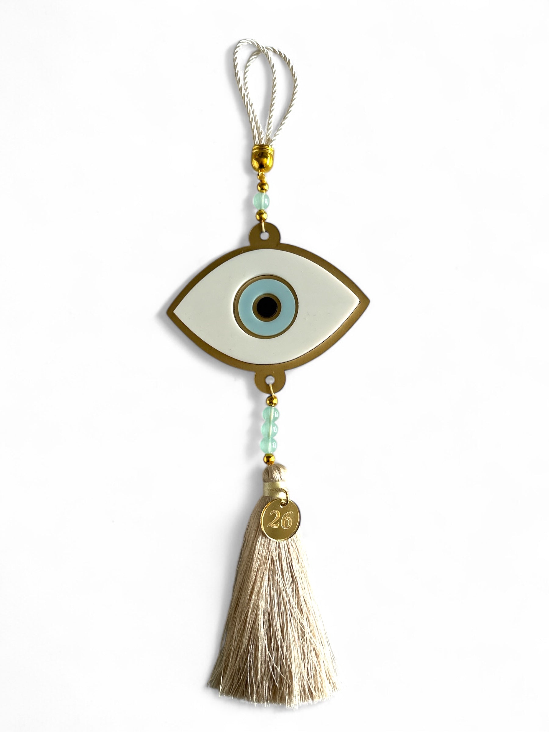 Γούρι 2026 Κρεμαστό Μάτι Οβάλ – Χρυσό Ματ Καθρέφτη & Plexiglass - So Cute by Dimi