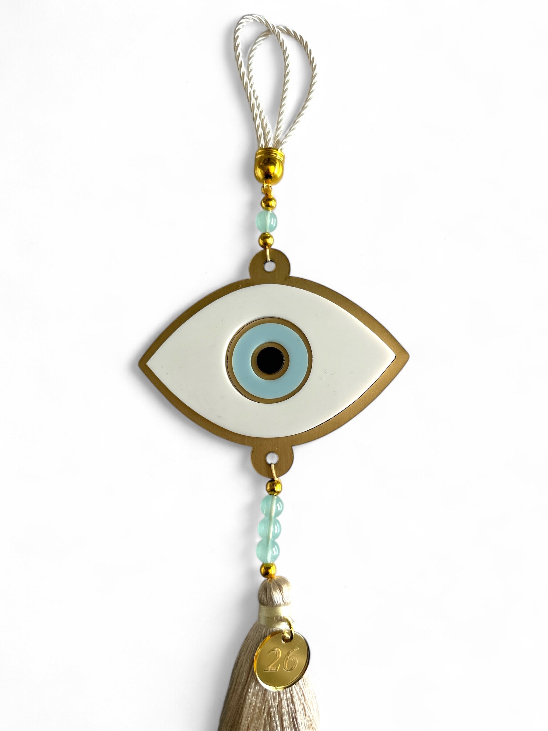 Γούρι 2026 Κρεμαστό Μάτι Οβάλ – Χρυσό Ματ Καθρέφτη & Plexiglass - So Cute by Dimi