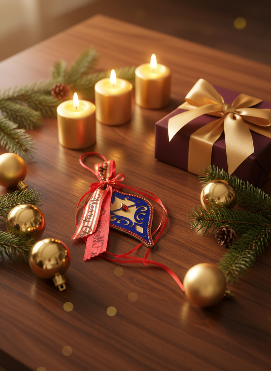 Γούρι 2026 Fairytale Ornament plexiglass με κρύσταλλο και κόκκινες κορδέλες – So Cute by Dimi