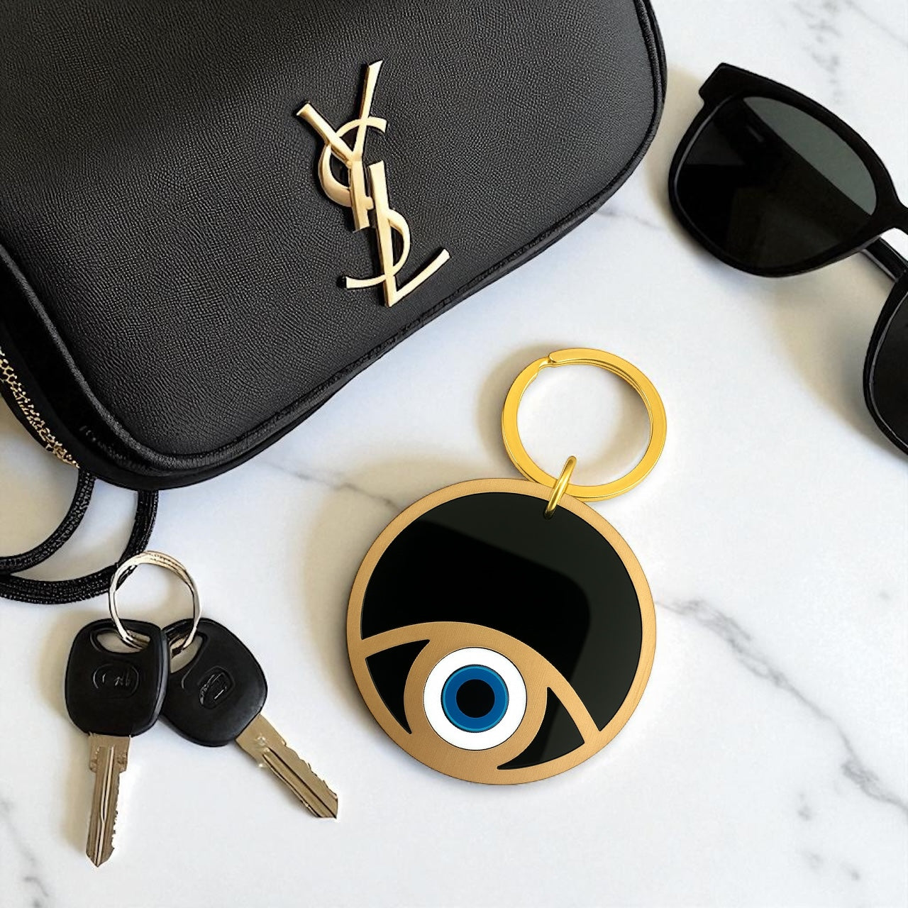 Χειροποίητο μπρελόκ plexiglass μάτι – So Cute by Dimi