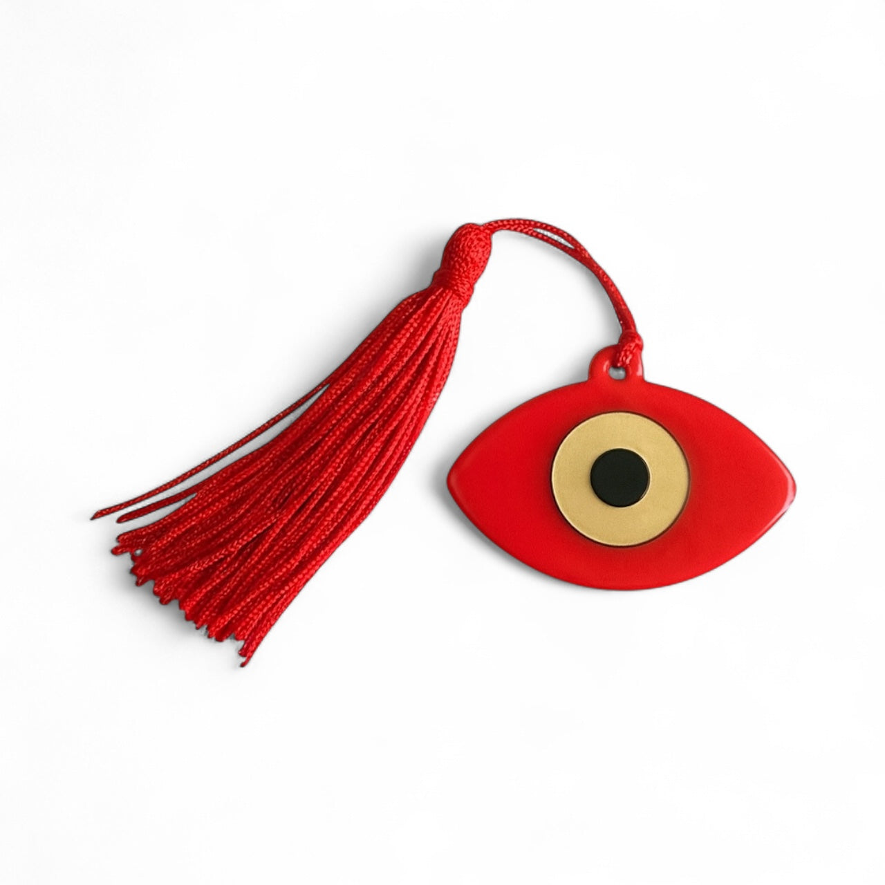 Γούρι μάτι με φούντα σε κόκκινο – Χειροποίητο So Cute by Dimi