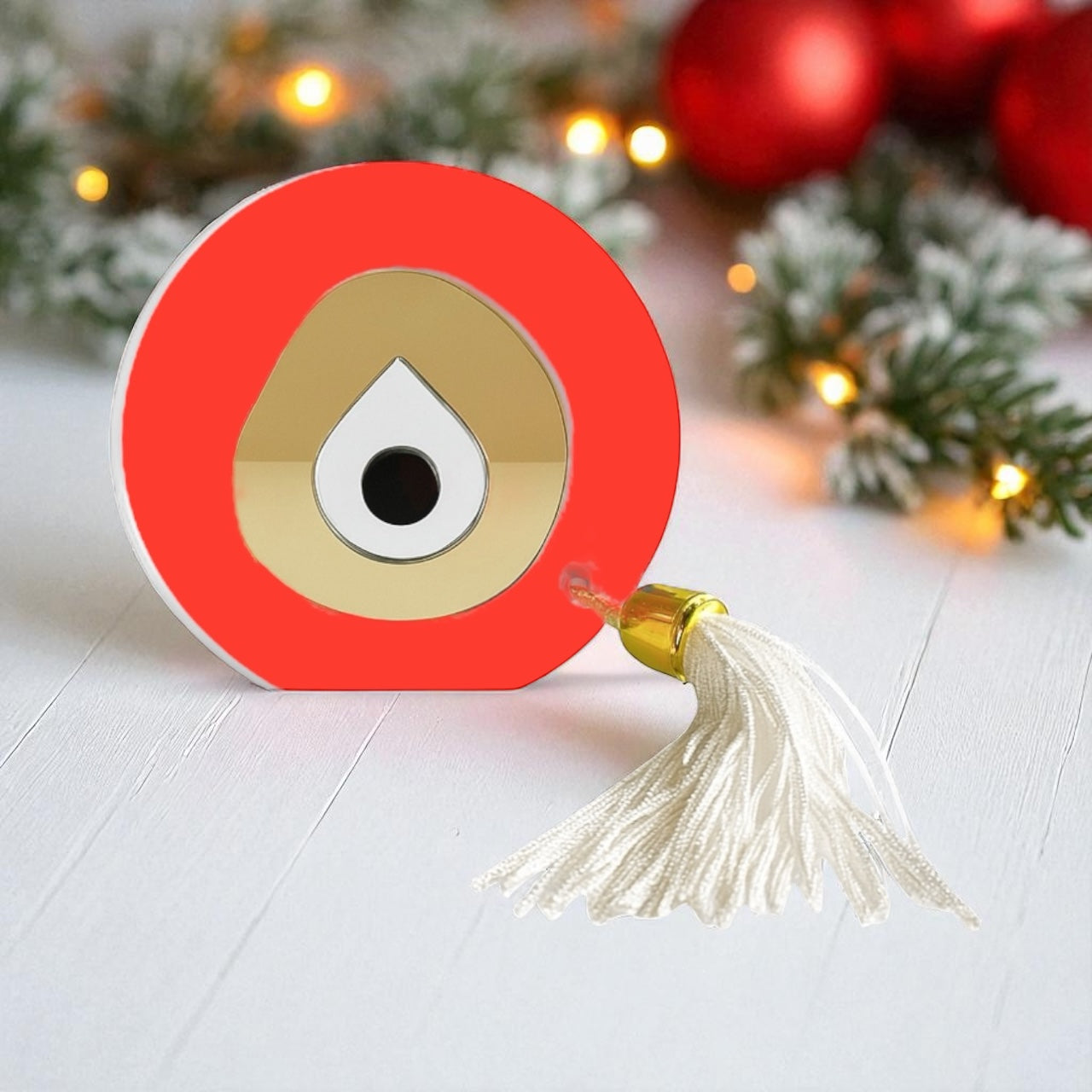 Χειροποίητο γούρι μάτι plexiglass με φούντα – 6 χρώματα για δώρο – So Cute by Dimi