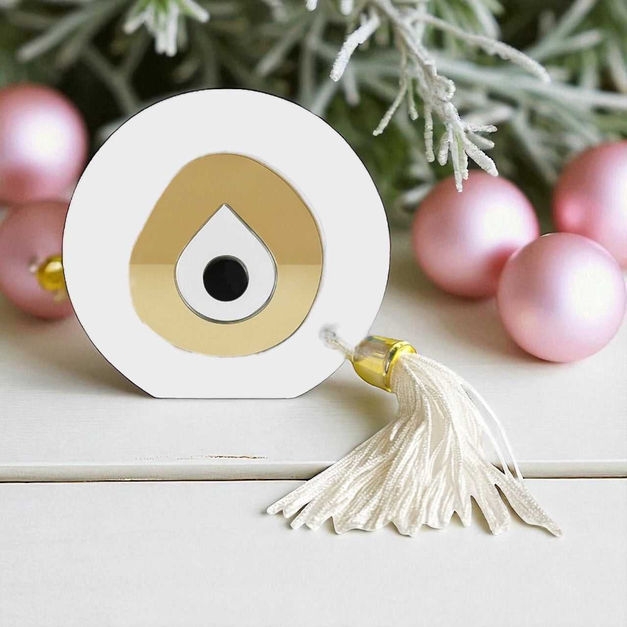 Χειροποίητο γούρι μάτι plexiglass με φούντα – 6 χρώματα για δώρο – So Cute by Dimi