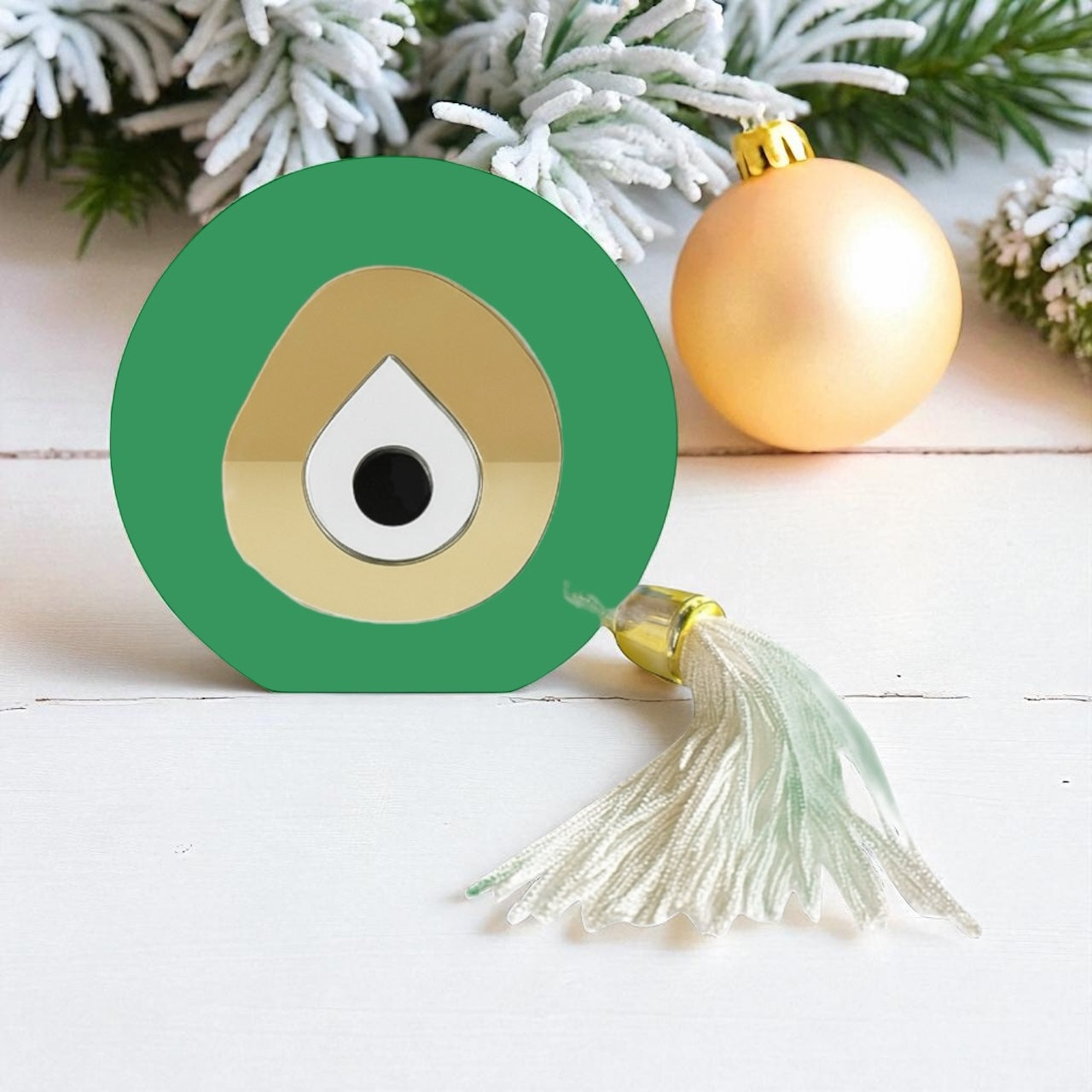 Χειροποίητο γούρι μάτι plexiglass με φούντα – 6 χρώματα για δώρο – So Cute by Dimi