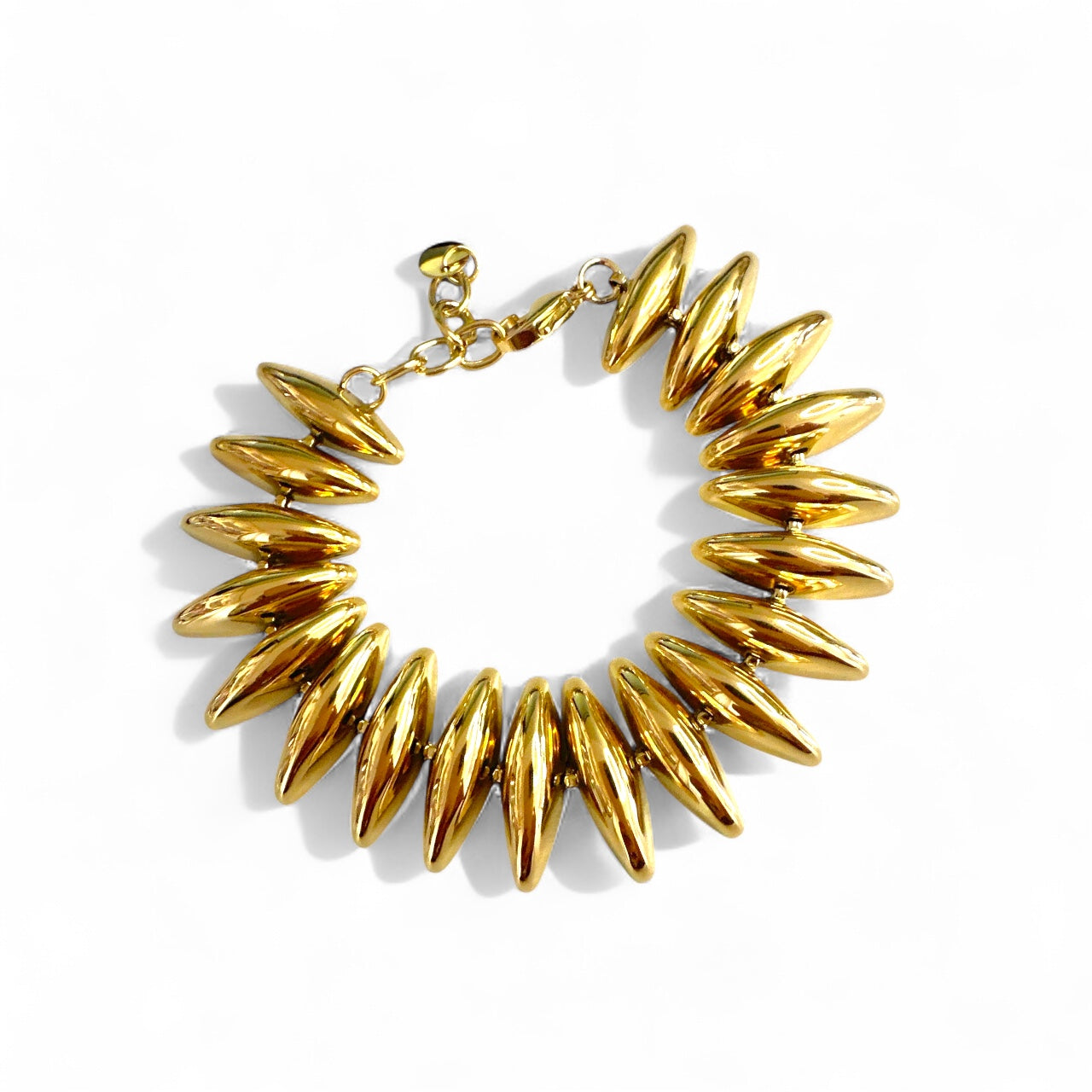 Ατσάλινο βραχιόλι Steel Shine με οβάλ χάντρες σε χρυσό So Cute by Dimi