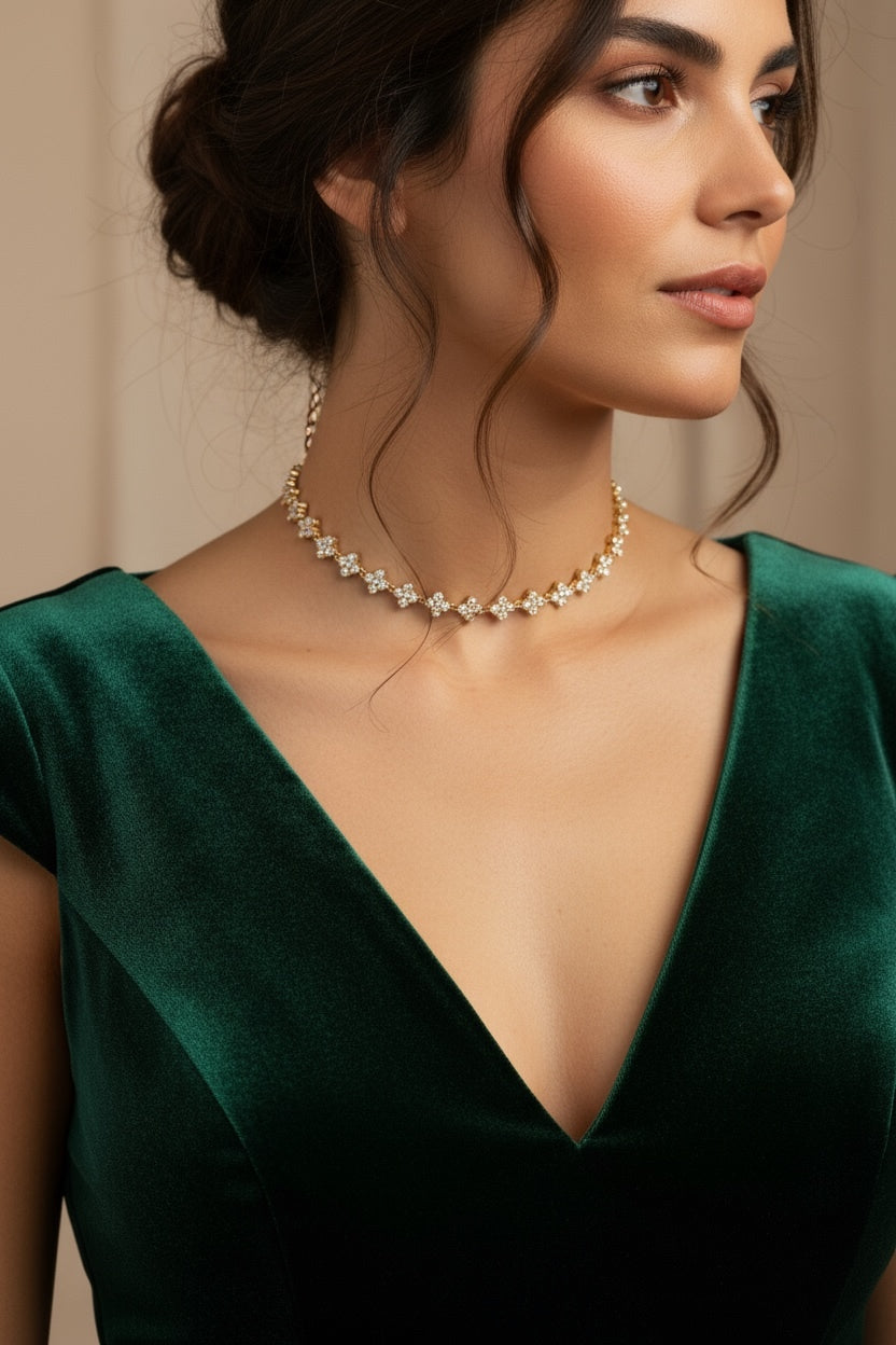 Crystal Cross Choker – Κολιέ Τσόκερ με Σταυρούς Ζιργκόν - So Cute by Dimi