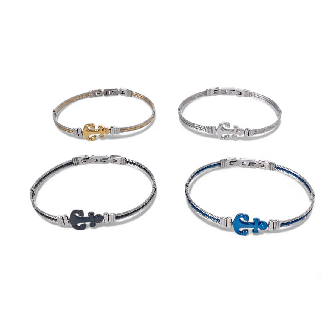 Ανδρικό βραχιόλι άγκυρα από ανοξείδωτο ατσάλι σε τέσσερα χρώματα – So Cute by Dimi