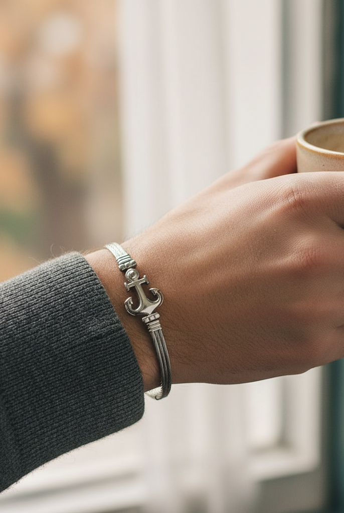 Ανδρικό βραχιόλι άγκυρα από ανοξείδωτο ατσάλι σε τέσσερα χρώματα – So Cute by Dimi