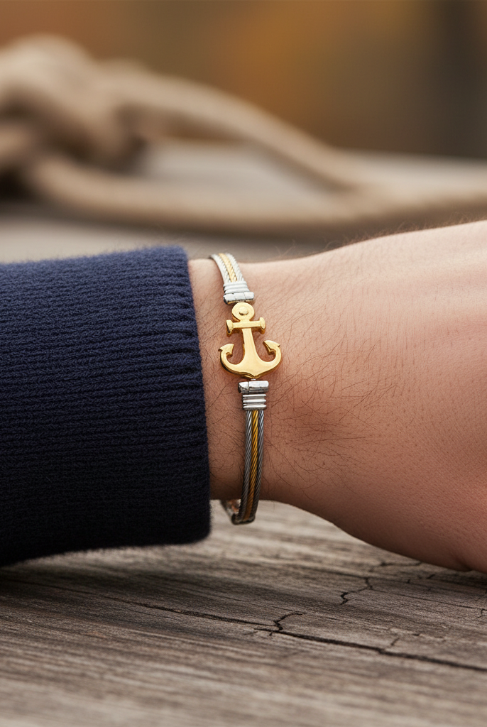 Ανδρικό βραχιόλι άγκυρα από ανοξείδωτο ατσάλι σε τέσσερα χρώματα – So Cute by Dimi
