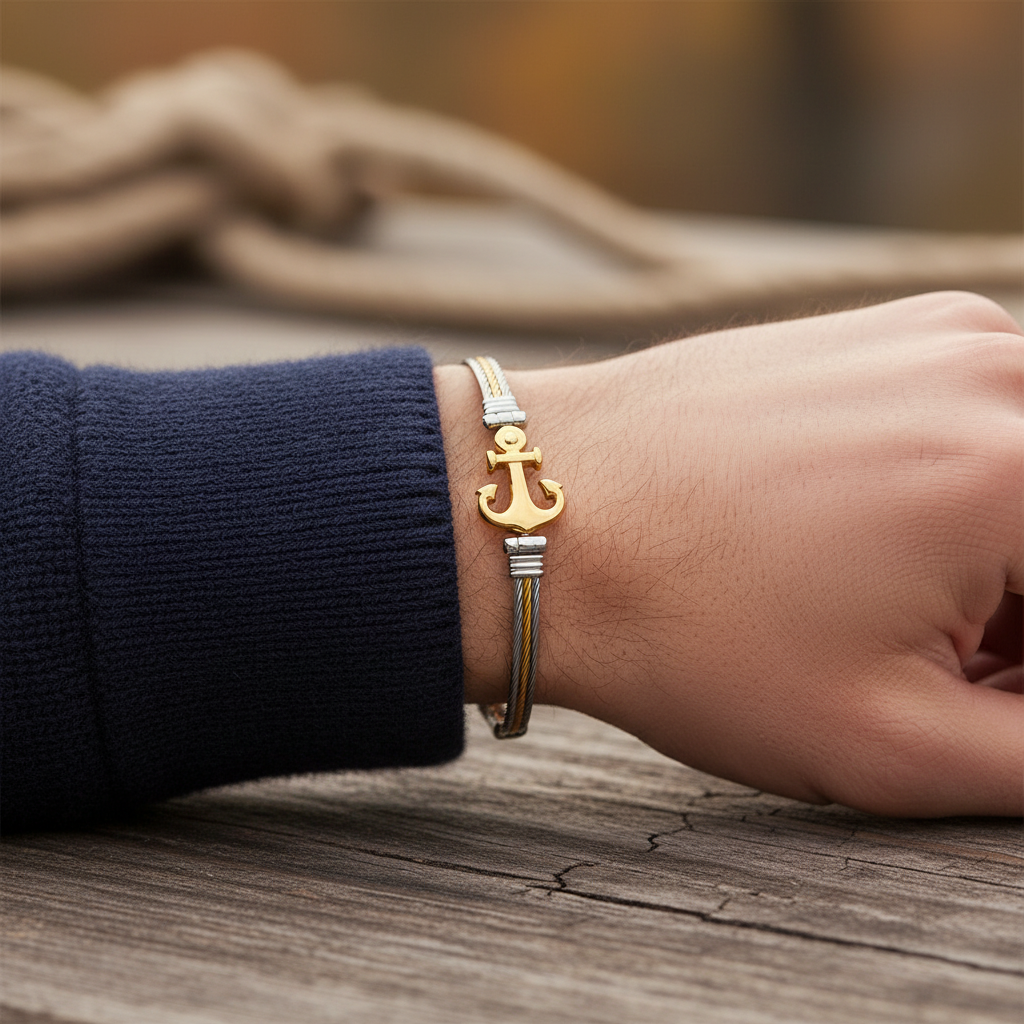 Ανδρικό βραχιόλι άγκυρα από ανοξείδωτο ατσάλι σε τέσσερα χρώματα – So Cute by Dimi