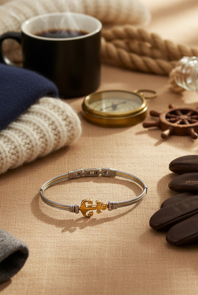 Ανδρικό βραχιόλι άγκυρα από ανοξείδωτο ατσάλι σε τέσσερα χρώματα – So Cute by Dimi