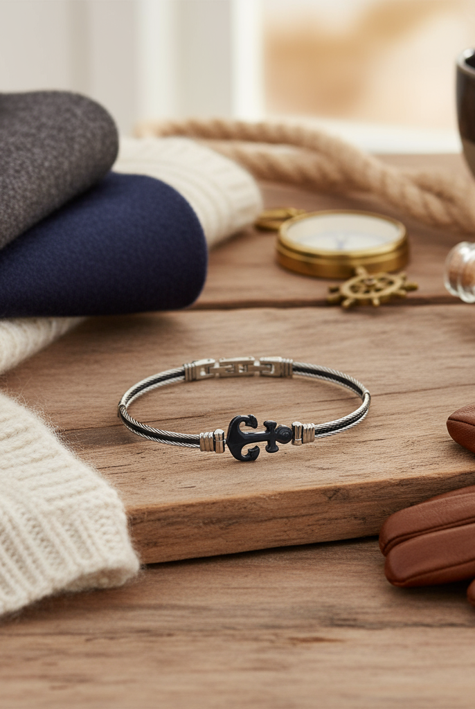 Ανδρικό βραχιόλι άγκυρα από ανοξείδωτο ατσάλι σε τέσσερα χρώματα – So Cute by Dimi