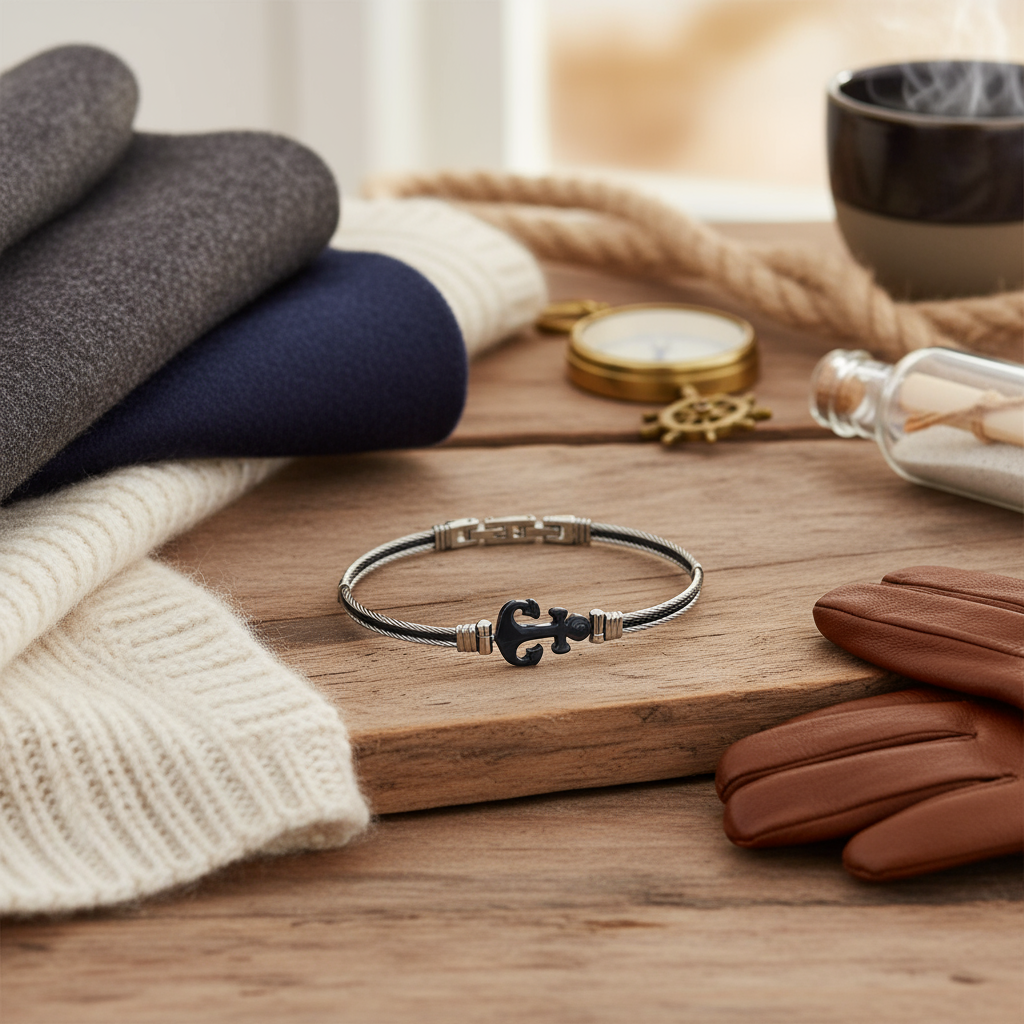 Ανδρικό βραχιόλι άγκυρα από ανοξείδωτο ατσάλι σε τέσσερα χρώματα – So Cute by Dimi