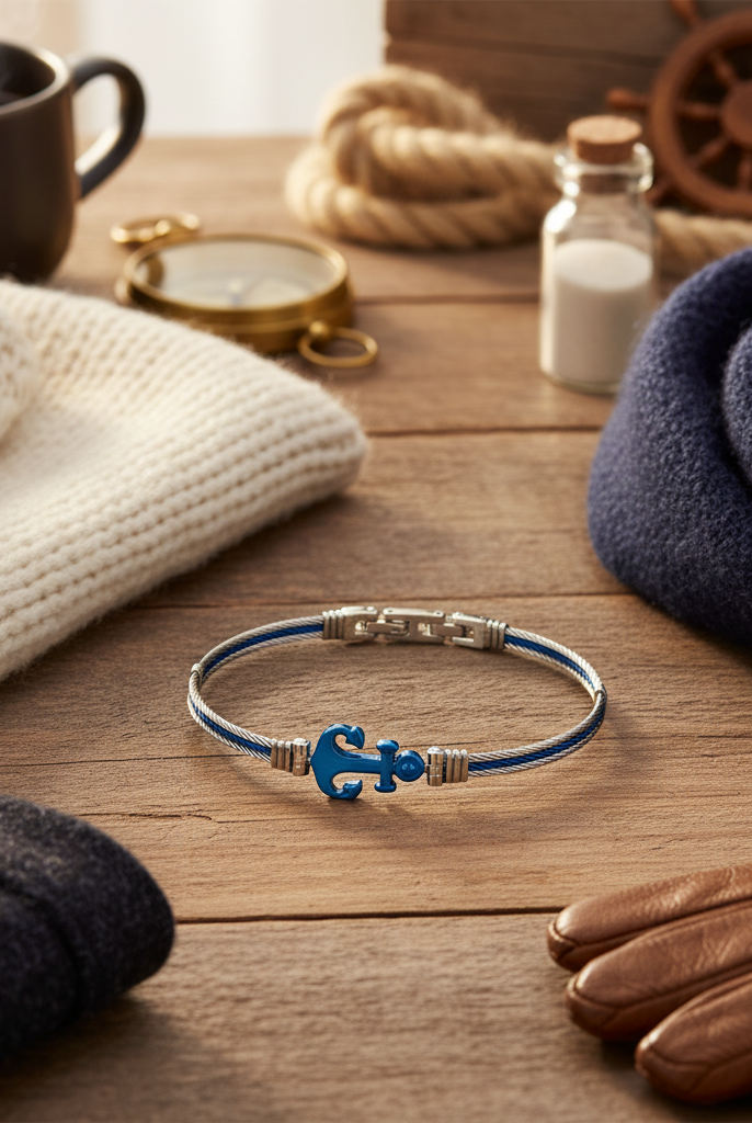 Ανδρικό βραχιόλι άγκυρα από ανοξείδωτο ατσάλι σε τέσσερα χρώματα – So Cute by Dimi