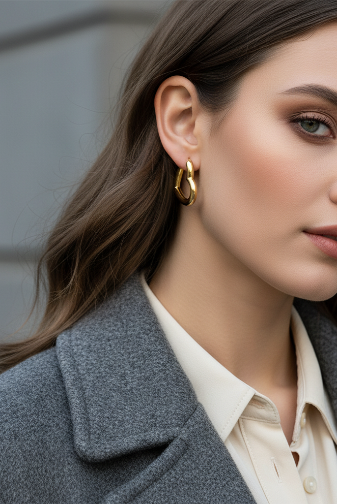 Ατσάλινα σκουλαρίκια καρδιάς σε χρυσό και ασημί – Heart Flow Hoops So Cute by Dimi